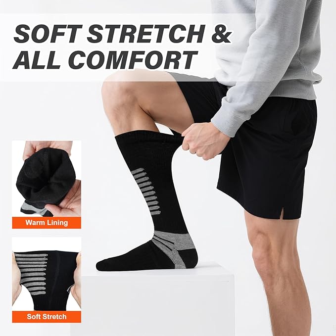 Heated Socks, 5V 6000mAh Rechargeable Heated Socks for Men Women, Electric Heated Socks with 4 Heating Levels for Outdoors Working Skating Skiing Hunting Hiking Cycling