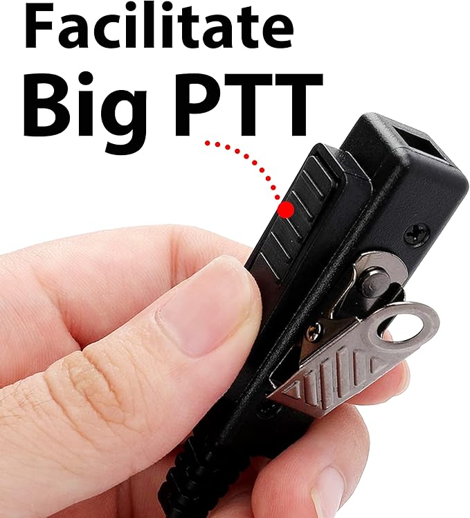 Earpiece for Midland GXT1000VP4 Walkie Talkie 2 Way Radio Surveillance Security Headset Acoustic Tube Ear Piece with Mic PTT LXT500VP3 GXT1050VP4 GXT1000XB (2 Packs)