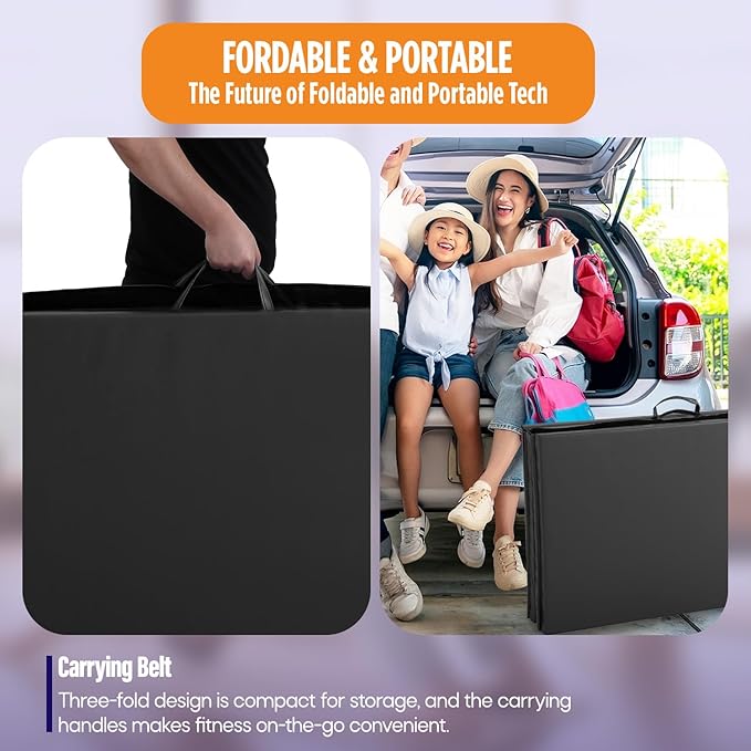 Gymnastics Mats Foldable Tumbling Mats Portable Gymnastics Exercise Mat 2'x6'/2.5'x6.4'/4'x6'/4'x8'/4'x10'/ Gymnastics Tumbling Mats Pad Home Exercise Panel Mat With Carrying Handles