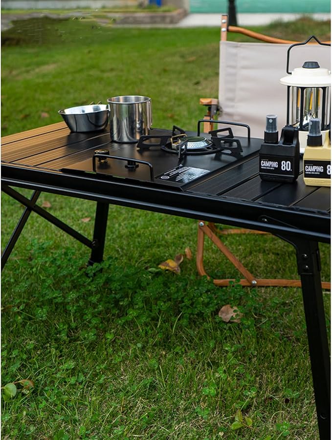 2025 Version Black IGT Camping Stove, Desktop & Embed Folding Gas Stove, Portable Gas Stove with Carrying Handle