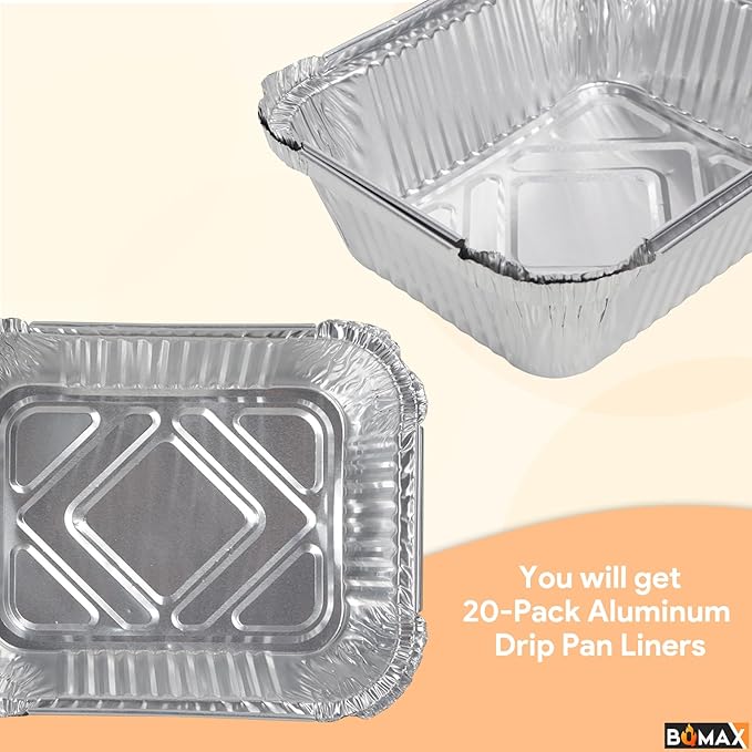 BQMAX Grease Drip Pan Liners Replacement for Nexgrill 720-0830X 720-0830H 720-0925P 720-0896 720-0888S, 20 Pack Aluminum Grill Drip Pans for Nexgrill Grease Tray Replacement 720-0830X