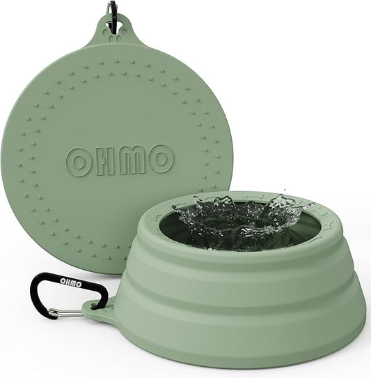OHMO Spill Proof Collapsible Dog Water Bowl 24oz for Cars, No Splash Portable Bowls for Dog Travel, Pet Essentials for Road Trips, Cat Travel Accessories