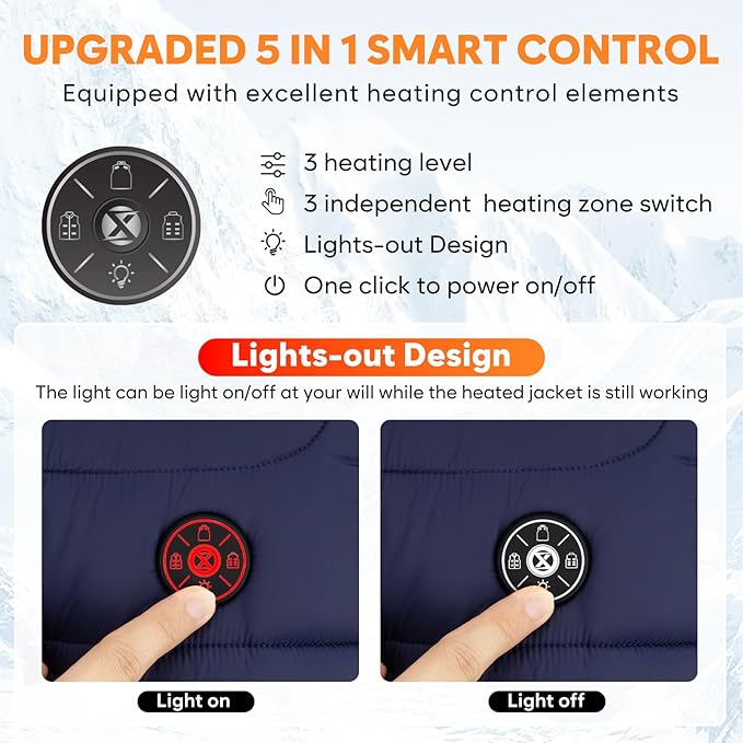 Heated Vest for Men with Battery Pack Included 16000mAh, 15 Heating Zones Electric Winter Warm Heating Jacket