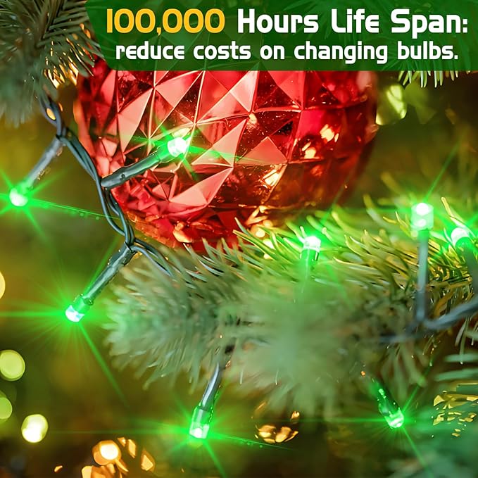 XURISEN 551FT Christmas Lights, 1400 LED Super Long String Lights 8 Modes & Memory Timer Plug in Twinkle Fairy Lights Decor for Home Xmas Party Wedding