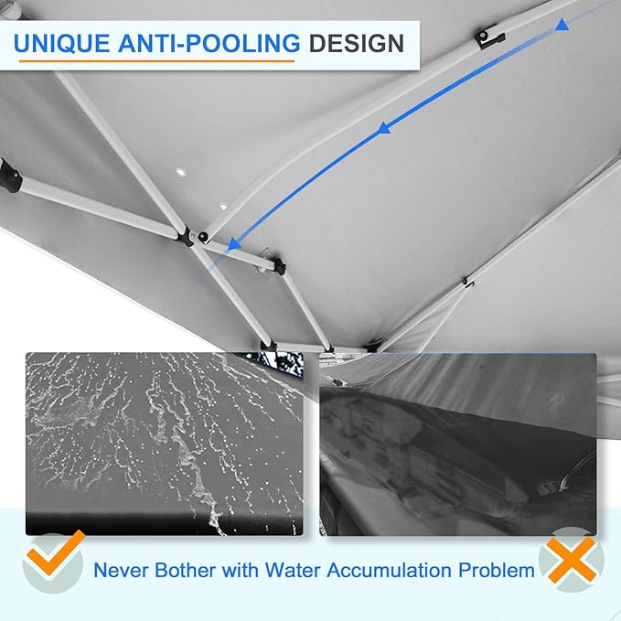 EAGLE PEAK Pop Up Canopy Tent with 1 Sidewall, Easy Setup Event Tent, Outdoor Sun Shade, Wheeled Carry Bag, Stakes and Guy Ropes, Instant Canopy 12x12, Black