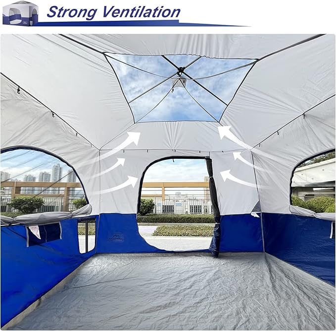 KAMPKEEPER Camping Inner Tent, Converts 10'x10' Straight Leg Pop Up Canopy into Camping Tent, with 1 Dog Hole–Fully Vented Roof(Canopy & Frame NOT Included), Navy Blue