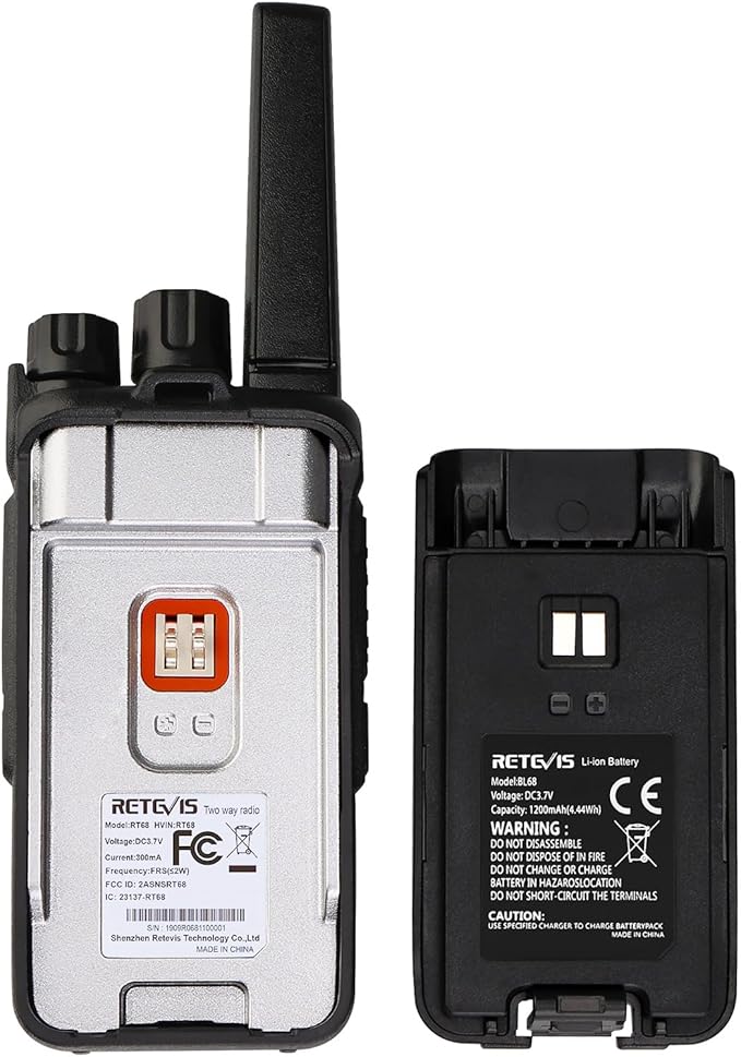Retevis RT68 2 Way Radio, Long Range Walkie Talkies for Adults (10 Pack) with 10 Multi Way Charger, Easier Securer Charging, 1200mAh, Compact Handheld Two Way Radios Rechargeable for Industry