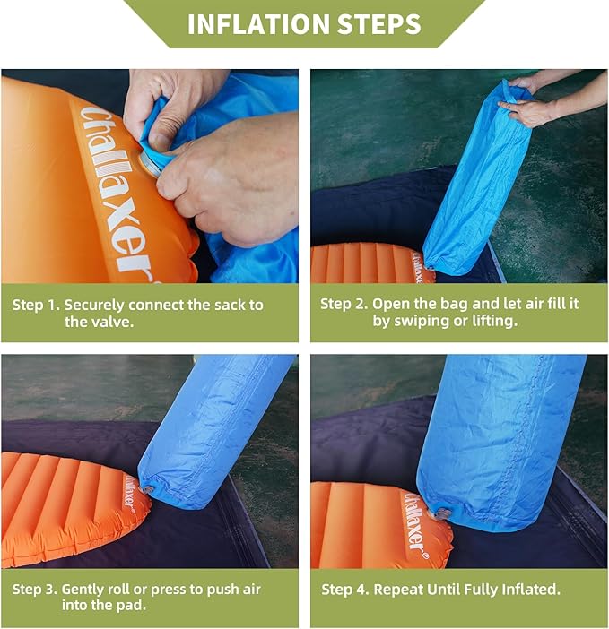 Inflatable Sleeping Pad for Camping, 2 Person Ultralight Double Sleeping Pad, Waterproof, Durable 40D Nylon Camping Pads for Backpacking & Outdoor Adventures, 78"x47.2", 3.62inch Thickness, 2.38lbs