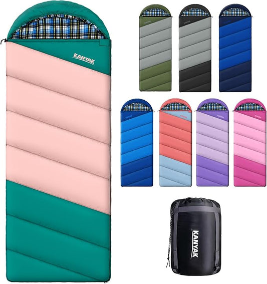 Cotton Flannel Liner Sleeping Bag for Adults Teens Kids, Cold Weather & Warm, 3-4 Seasons, Lightweight Compact Camping Essentials Equipment, Hiking, Outdoor, Travel