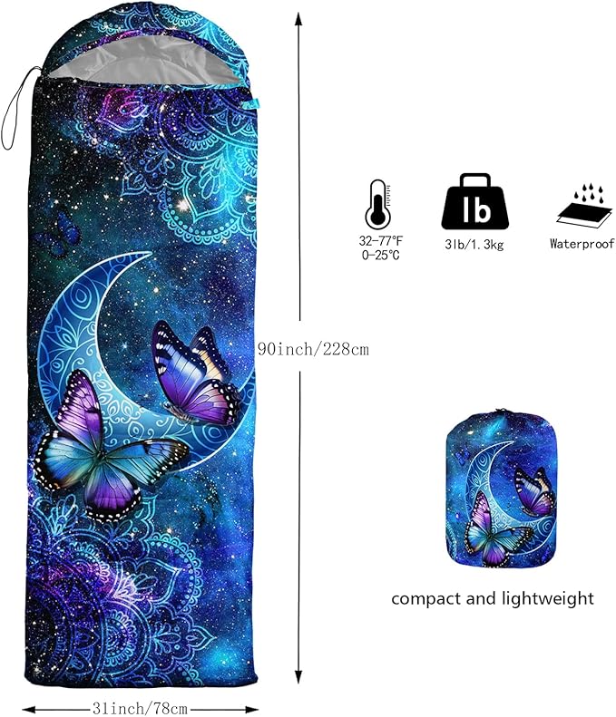 Sleeping Bag for Womens Girls Teens, Waterproof Sleeping Bags Traveling and Outdoors, Camping Gear Equipment