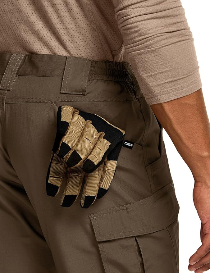 CQR Men's Tactical Pants, Water Resistant Ripstop Cargo Pants, Lightweight EDC Work Hiking Pants, Outdoor Apparel