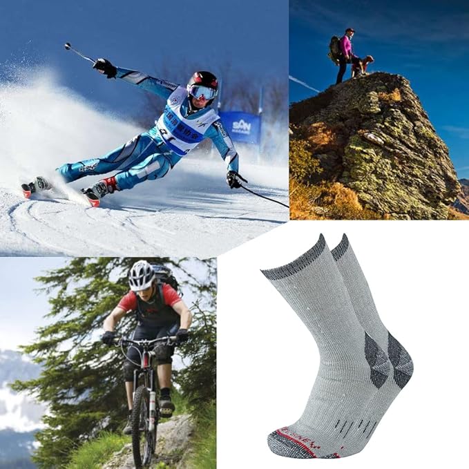 Merino Wool Men Crew Socks Warm Socks Athletic Socks for Men, Suitable for Hiking,Trekking,Camping …