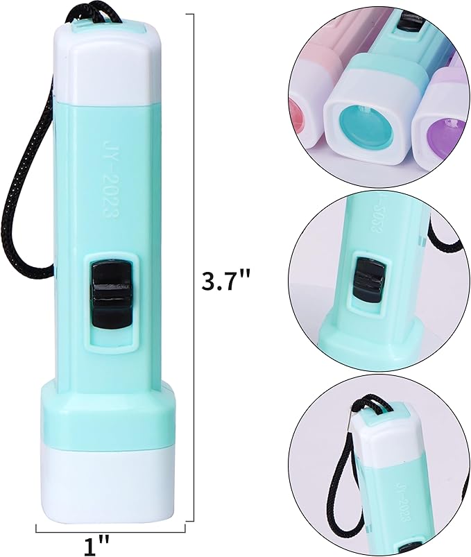 PROLOSO 30 Pcs Flashlight Small Mini Flashlight Set with Lanyard Plastic Torch for Kids Camping Hiking Night Party Favors