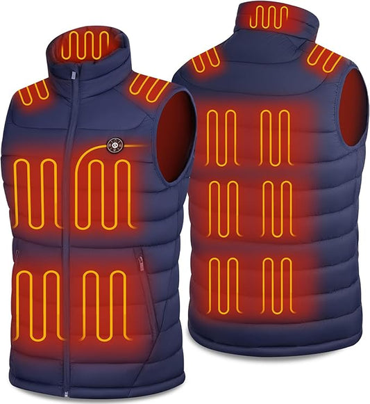 Heated Vest for Men with Battery Pack Included 16000mAh, 15 Heating Zones Electric Winter Warm Heating Jacket
