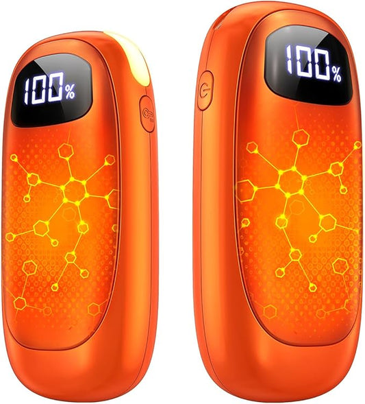 Hand Warmers Rechargeable 2 Pack - Electric Dual-Sided Heating Hand Warmers Max 131℉, 20Hrs Battery Operated Pocket Heater for Raynauds, Golf, Camping, Hunting Essentials, Gifts for Men Women