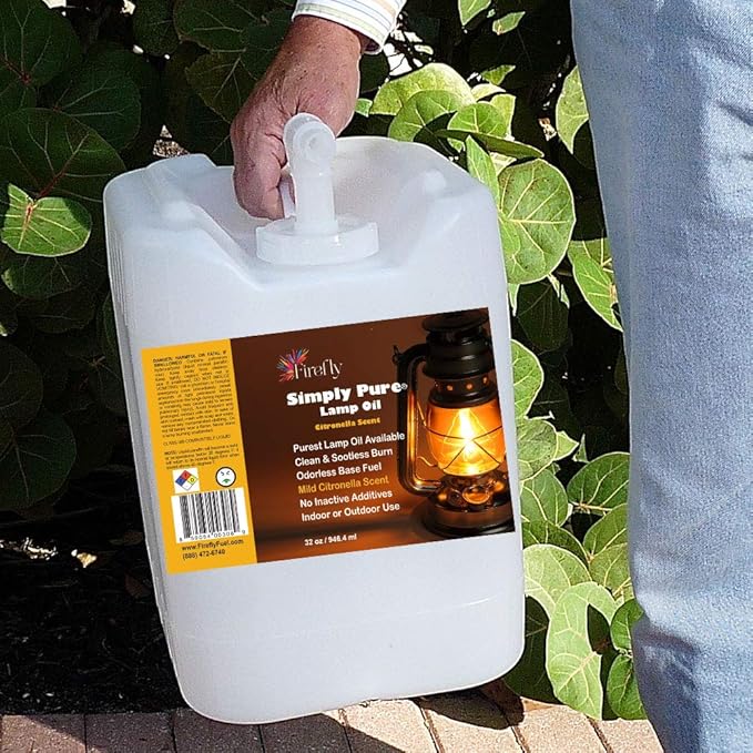Firefly Kosher Citronella Paraffin Lamp Oil - Smokeless, Virtually Odorless, Long-Lasting- 5 Gallons