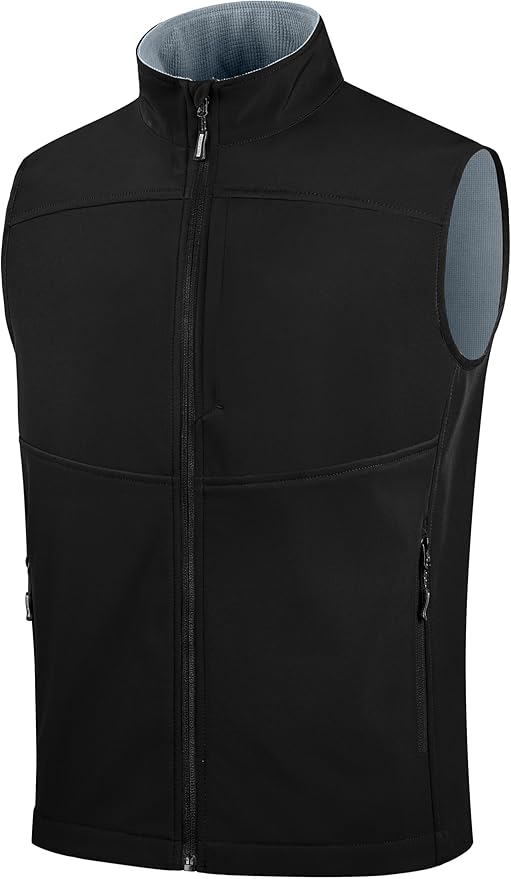 FREE SOLDIER Men's Lightweight Golf Vest Outerwear Windproof Sleeveless Softshell Jacket Running Vest
