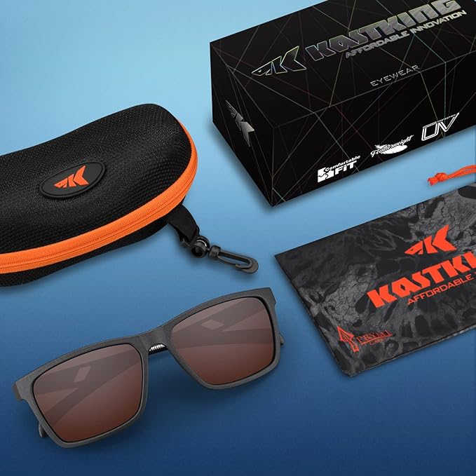 KastKing FlatRock Polarized Sport Sunglasses for Men and Women, Ideal for Driving Fishing Cycling Running, UV Protection