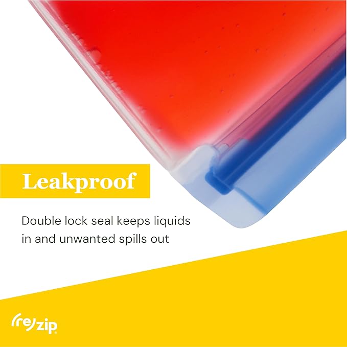 (re) zip 5-pack Stand-Up Reusable Bags | BPA-Free, Food Grade, Leakproof, Freezer and Dishwasher Safe | 5 Snack-Size Bags (1-Cup / 8-Oz) | Jewel Tones for Easy Organization
