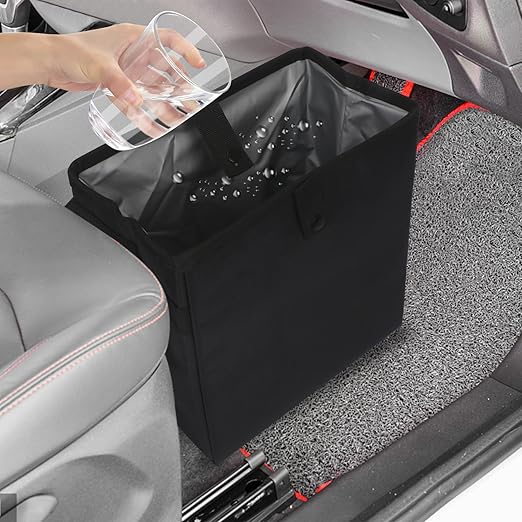 Homelove Car Trash Can, Leak-Proof Waterproof Trash Bin Collapsible Portable Auto Garbage Bag Large Capacity Trashcan Storage Bag Multipurpose Car Organizer Hanging (Black)