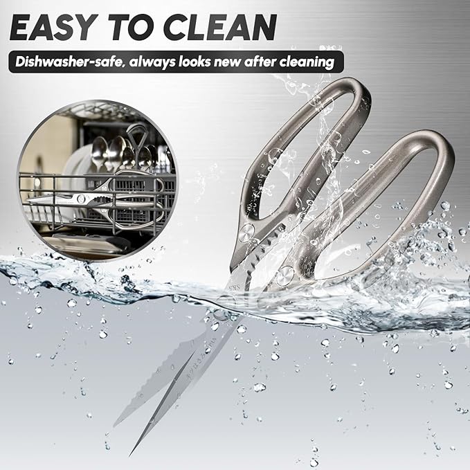 SSGP Kitchen Scissors Set, All Purpose Heavy Duty Poultry Shears, Ultra Sharp Japanese Meat Scissors, Dishwash Safe Stainless Steel Comfort Grip Handle Kitchen Shears for Food, Chicken Bones, Turkey