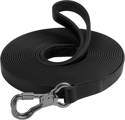 XiaZ Waterproof Extra Long Dog Leash, Training Long Line Lead for Large Medium Small Dogs Outside Walking, Playing, Camping, or Yard (100FT, Black)
