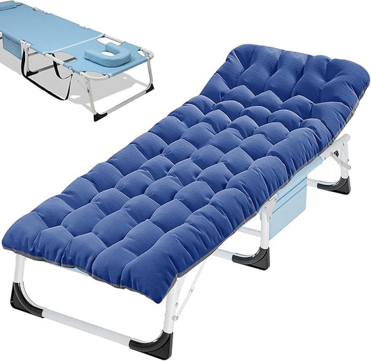 ABORON Folding Camping Cot for Adults, Double Layer 1200D, 500lb Capacity, Heavy Duty Guest Cot with Mat & Carrying Bag for Indoor & Outdoor Use