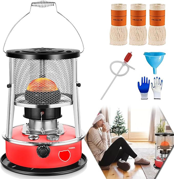 Kerosene Heater & Stove, Kerosene Heater for Indoor Use, 9000 BTU, Outdoor Camping Portable Camp Tent Heater for Ice Fishing, Hunting, Hiking, Survival Emergency & Patio（4.6L）