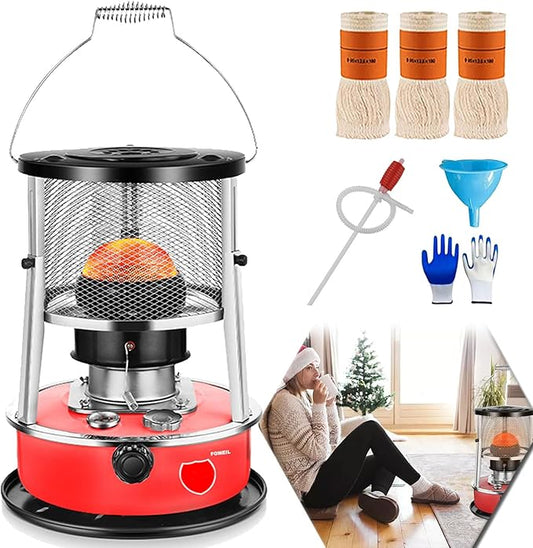 Kerosene Heater & Stove, Kerosene Heater for Indoor Use, 9000 BTU, Outdoor Camping Portable Camp Tent Heater for Ice Fishing, Hunting, Hiking, Survival Emergency & Patio（4.6L）