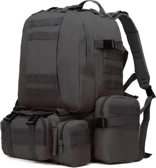Military Tactical Backpack for Men 60L Waterproof Bug Out Bag Survival Rucksack Go Bag Emergency Molle System Army 3 Day Assault Pack for Hiking Hunting Camping Black