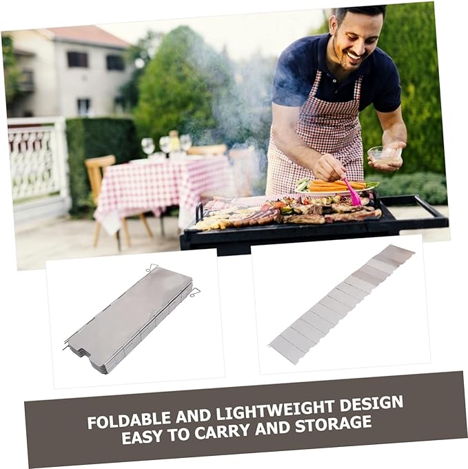 Outdoor Aluminum Alloy BBQ Windshield Cooking Shield for Camping Picnics Lightweight Durable Reduces Wind for Efficient Grilling