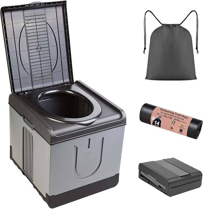 Portable Toilet Camping Toilets for Car Indoor Outdoor Commode Foldable Travel Potty for Camping,Tent,Hiking,Boating,Long Road Trips,Traffic jam,Home