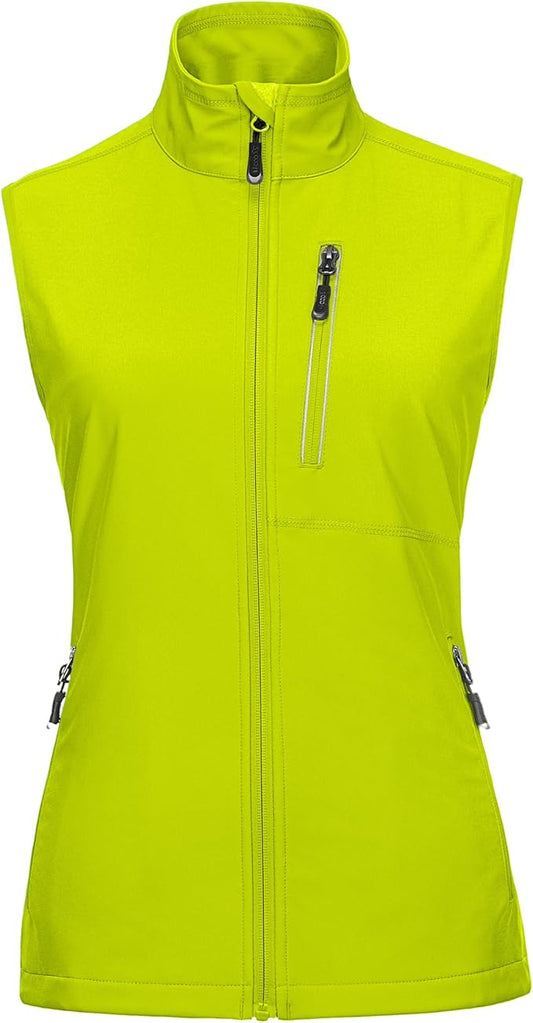 33,000ft Women's Lightweight Running Vest Outerwear with Pockets, Windproof Sleeveless Jacket for Golf Hiking Travel