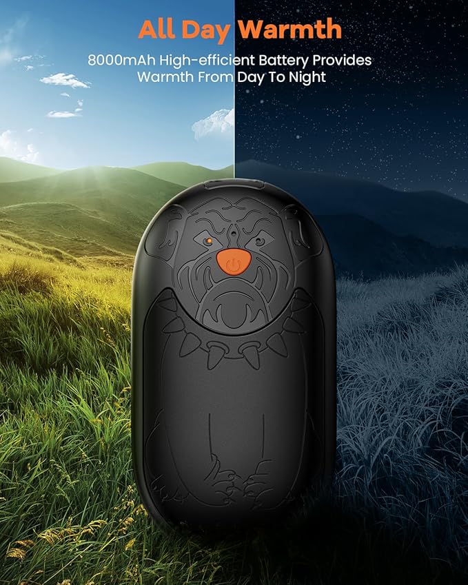 Hand Warmers Rechargeable 2 Pack, 8000mAh Electric Reusable Hand Warmer, Magnetic 2 in 1 Puppy-Shaped Portable Pocket USB Handwarmers with All Day Warmth, Best Warm Winter Gift Women Men