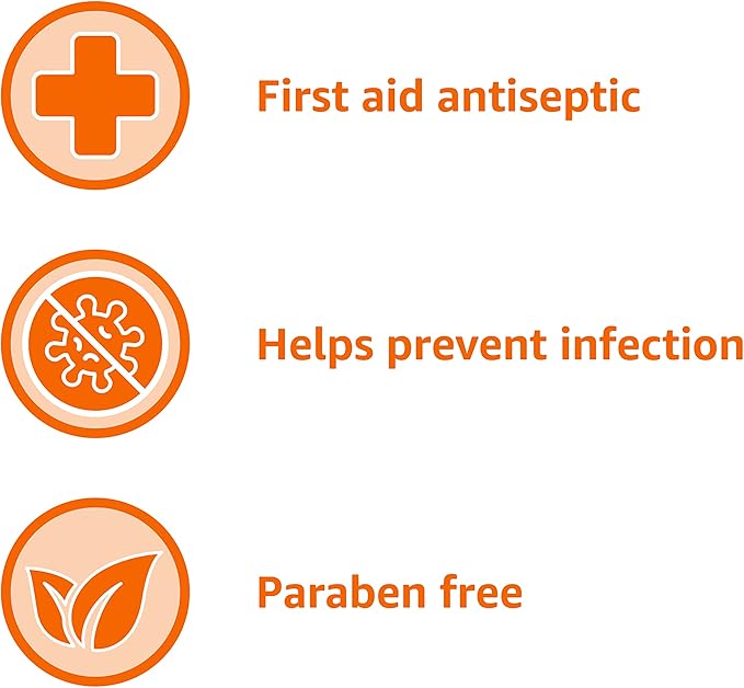 Amazon Basics First Aid Antiseptic, 10% Povidone Iodine Solution, 8 Fl Oz, Pack of 4