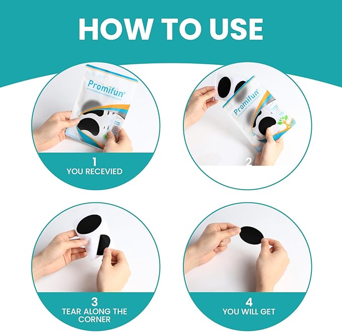 Moleskin Strips with Adhesive Blister Prevention Pads Mole Skin Tape Stickers for Feet Heel Shoes Padding-24 Sheets of 4 Shapes，Black
