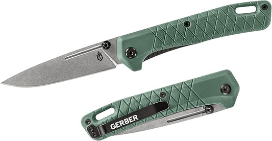 Gerber Gear Zilch Pocket Knife with 3.1" Plain Edge Blade, Folding Knife with Clip, Lightweight, EDC Gear and Equipment, Baltic Haze