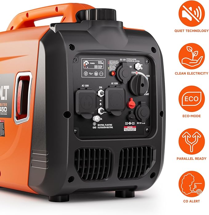 AIVOLT Inverter Generator 4300W Gas Powered Portable Super Quiet Outdoor Generator RV Ready for Camping Tools and Home Use, EPA Compliant