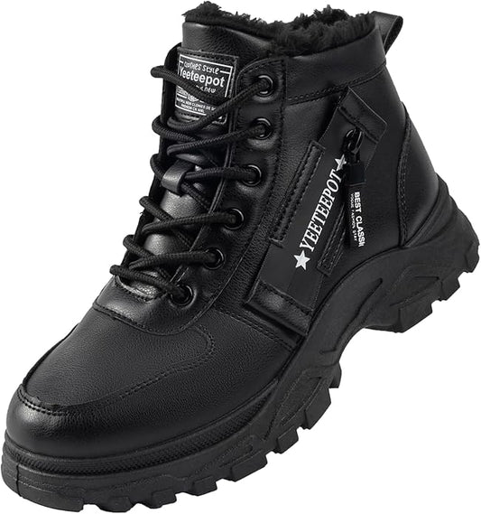 Womens Snow Boots Warm Winter Boots Ladies Fur Lined Ankle Boots Lace Up Outdoor Booties Anti-Slip Sneakers Waterproof Walking Shoes