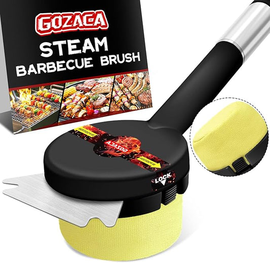 Grill Brush BBQ Replaceable Scraper Cleaning Head, Bristle Free, Safe for Stainless Steel & Cast Iron Grates, Premium Aramid Fiber, Dishwasher Safe