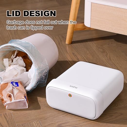 funest Bathroom Small Trash Can with Lid,10L / 2.7 Gallon Slim Garbage Bin Wastebasket with Press Top Lid for Bedroom,Rv,Office,Kitchen,Craft Room