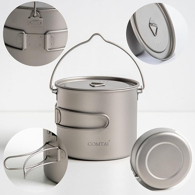 Titanium Camping Cookware Set 2800mL and 1100mL