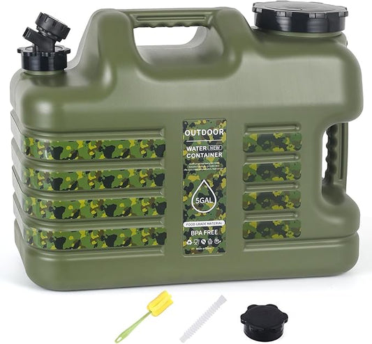 ASIEIT 3 Gallon/5 Gallon Water Jug with Spigot, Portable Water Tank BPA Free, Leak-Proof Water Containers for Camping Water Storage Containers for Emergency Outdoor Hiking Picnic, Green/Yellow/White