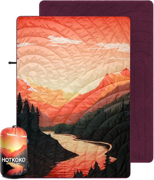 Waterproof Stadium Blanket, Fleece Camping Blanket Wearable Soft Warm Camp Blanket for Outdoor Camping, Picnic, Stadium, Sports, Beach, Car