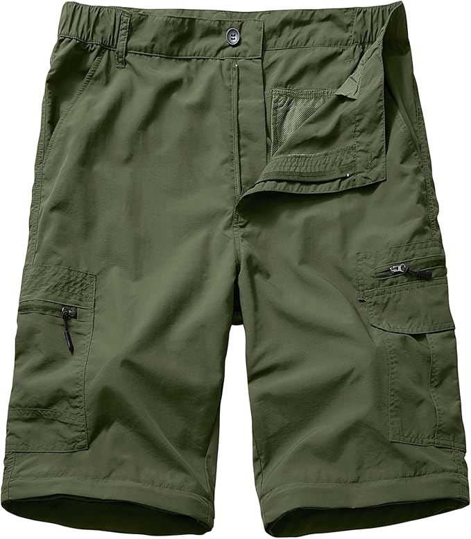 Fishing Hiking Pants for Men, Waterproof Convertible Quick Dry Pants for Wading, Lightweight Breathable