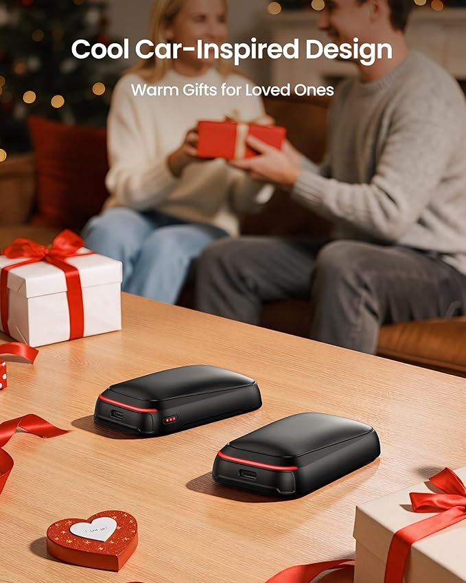 Gaiatop Electric Hand Warmers Rechargeable, Magnetic Pocket Hand Warmer 2-Pack, 3s Fast Heating, Fits in Gloves, for Winter Sports, Hunting Accessories, Stocking Stuffers Gifts for Men Women