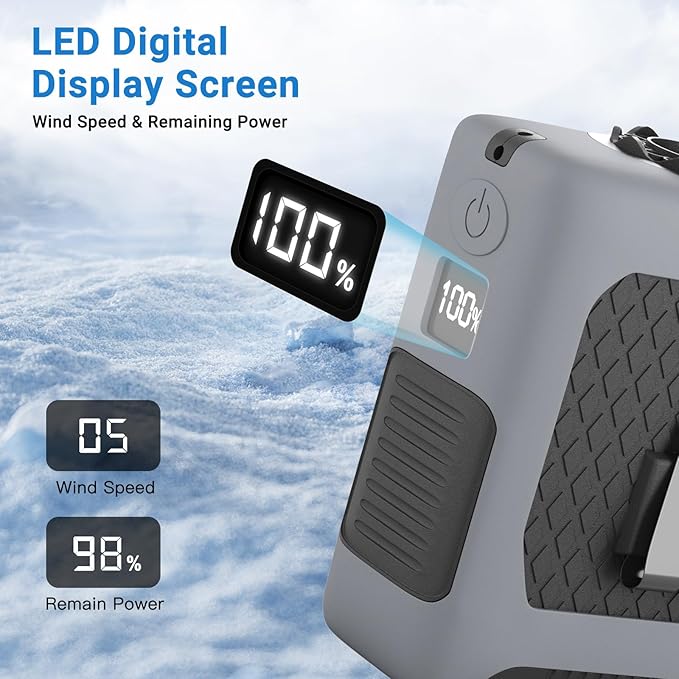 Portable Fans Strong Airflow Personal Waist Fan with Max 40H Runtime Hands Free Neck Fans Wearable Belt Fan for Outdoor Jobsite Camping and Traveling 5 Speeds USB-C Rechargeable 10000mAh (Gray)