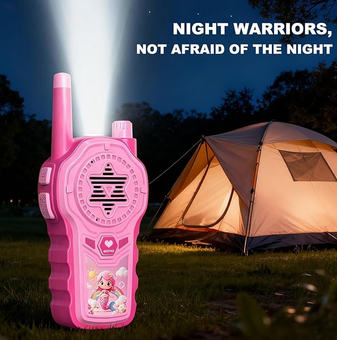 Pink Walkie Talkies for Kids 2 Pack, 2200M Long Range Family Walkie Talkie for Girls Camping Hiking Indoor Outdoor Adventures Birthday Gift(Pink)