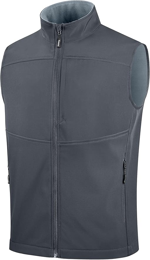 FREE SOLDIER Men's Lightweight Golf Vest Outerwear Windproof Sleeveless Softshell Jacket Running Vest