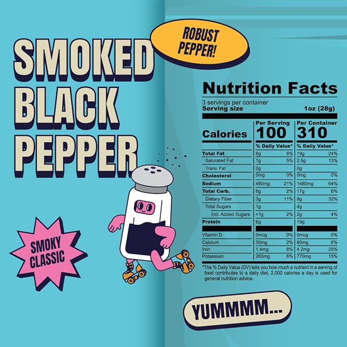 Louisville Vegan Jerky Co. Variety Bundle Vegan Jerky 3 oz. 6 pack (Smoky Carolina BBQ, Buffalo Hot Wing, General Tso, Maple Bacon, Pepperoni Pizza, Smoked Black Pepper)